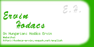 ervin hodacs business card