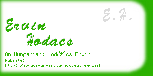 ervin hodacs business card